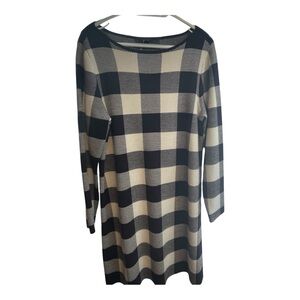 Ann Taylor Black and White Sheath Dress Long Sleeve